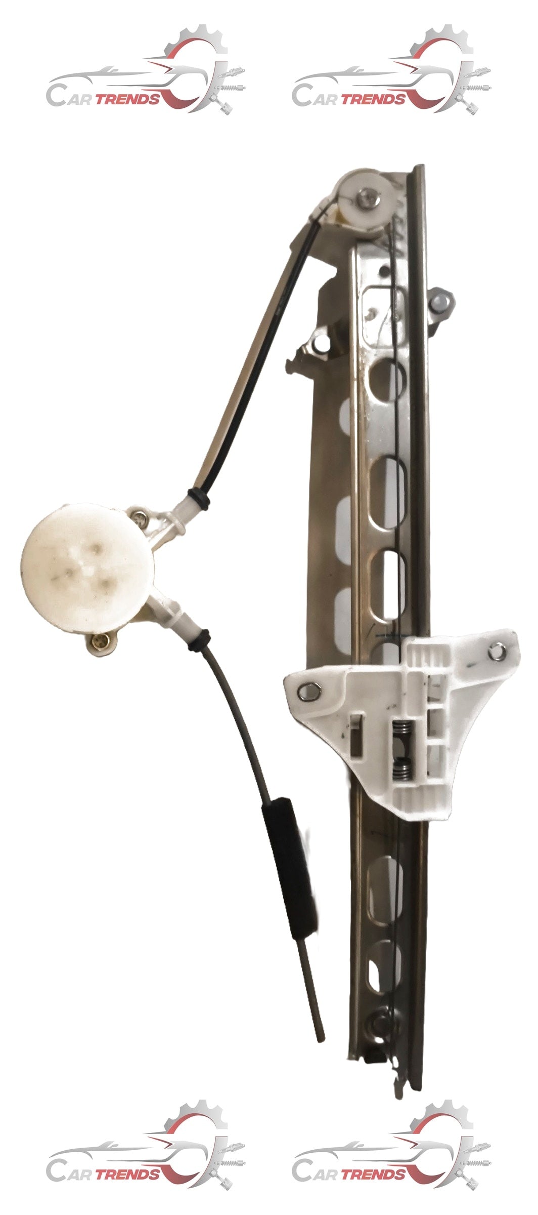 Maruti Suzuki window regulator assembly for left-hand side, showing metal frame and electrical components for car window operation.