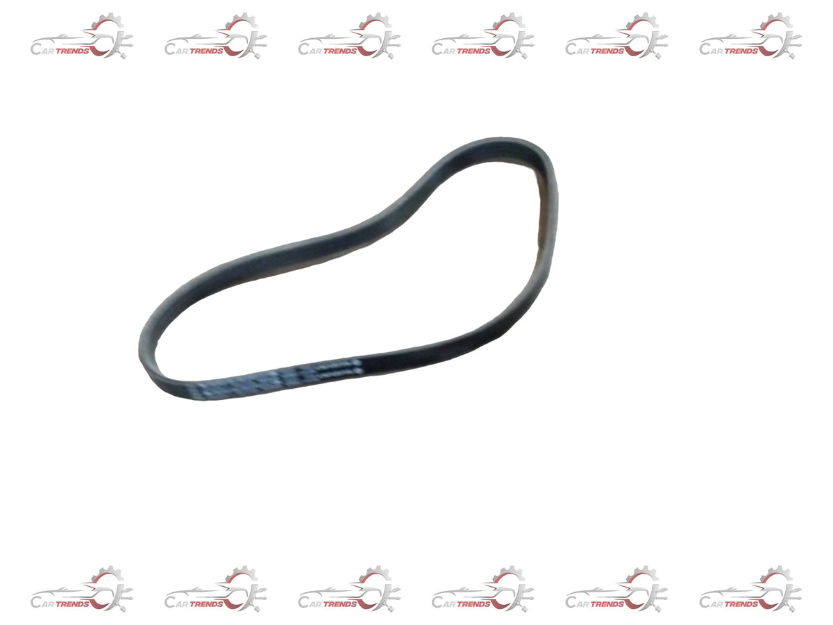 Set of four Maruti Suzuki V-belts 9514179M00, automotive engine drive belts, shown coiled and laid out on a plain surface.