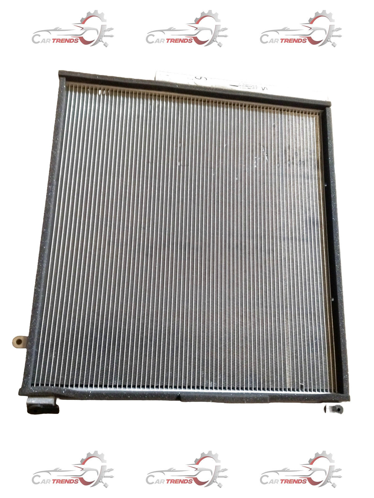 CarTrends AC condenser for Brezza 2nd Gen 2022+ petrol and CNG models, front view showing metal fins and connection points.