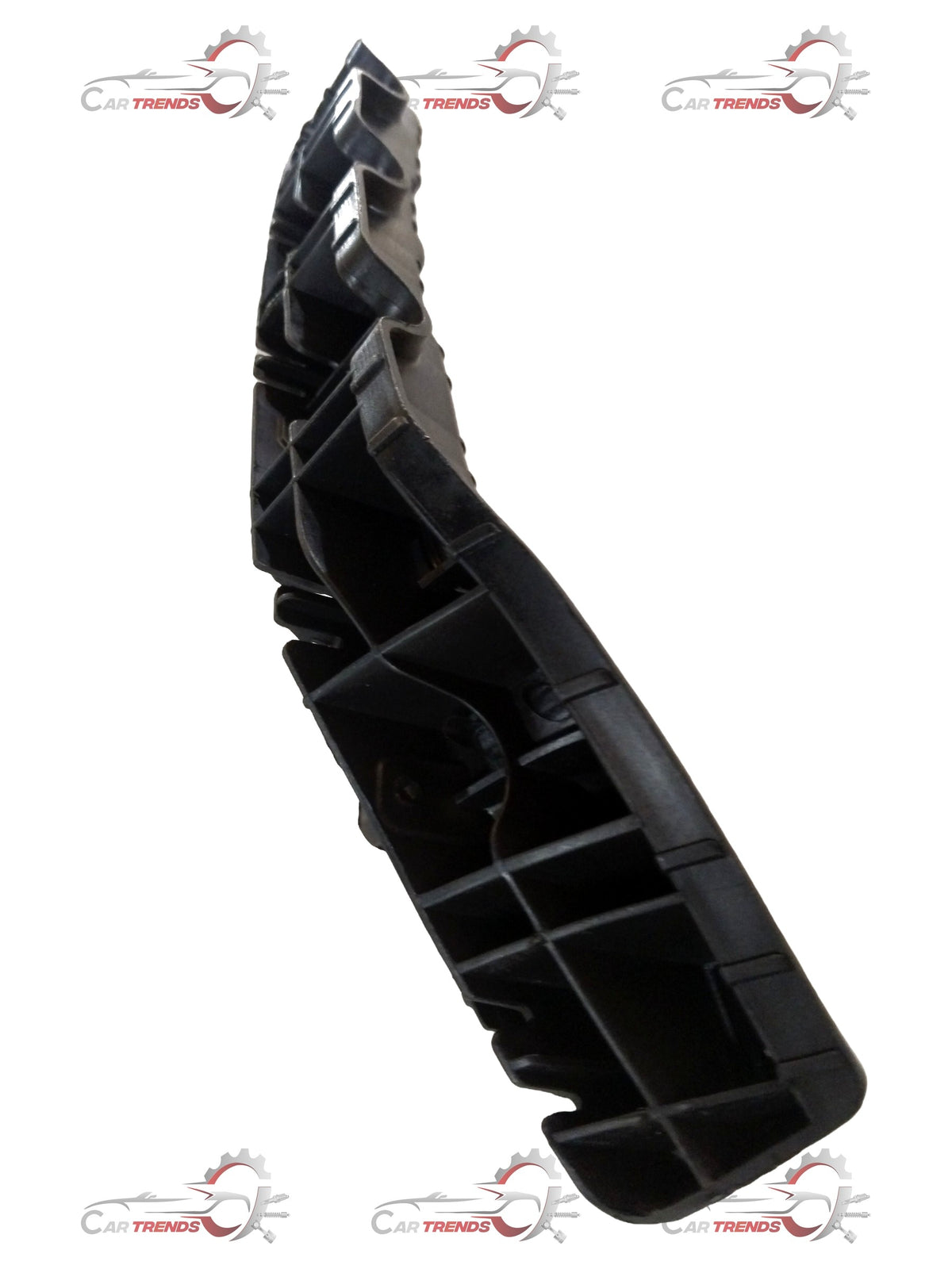 Hyundai rear right bumper side bracket assembly for Venue, Creta, Verna, I20 models, part #866144N000, in black plastic.