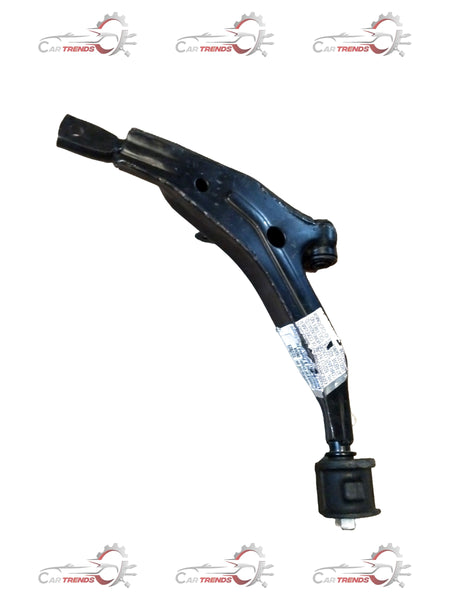 Hyundai car right lower arm complete spare part by CarTrends, showing metal component with mounting points and joints.