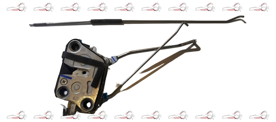 Maruti Suzuki front door latch assembly with keyhole and mounting components, designed for reliable vehicle door operation.