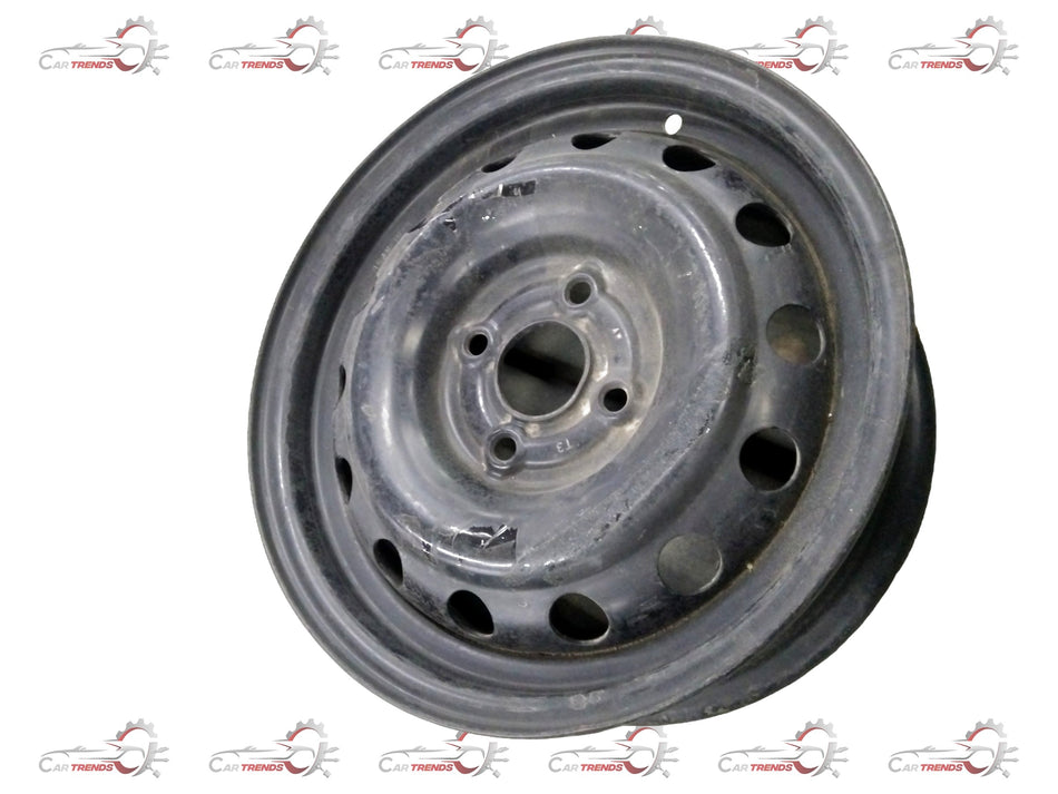 Chevrolet Aveo wheel by General Motors, featuring a silver alloy rim with a multi-spoke design.