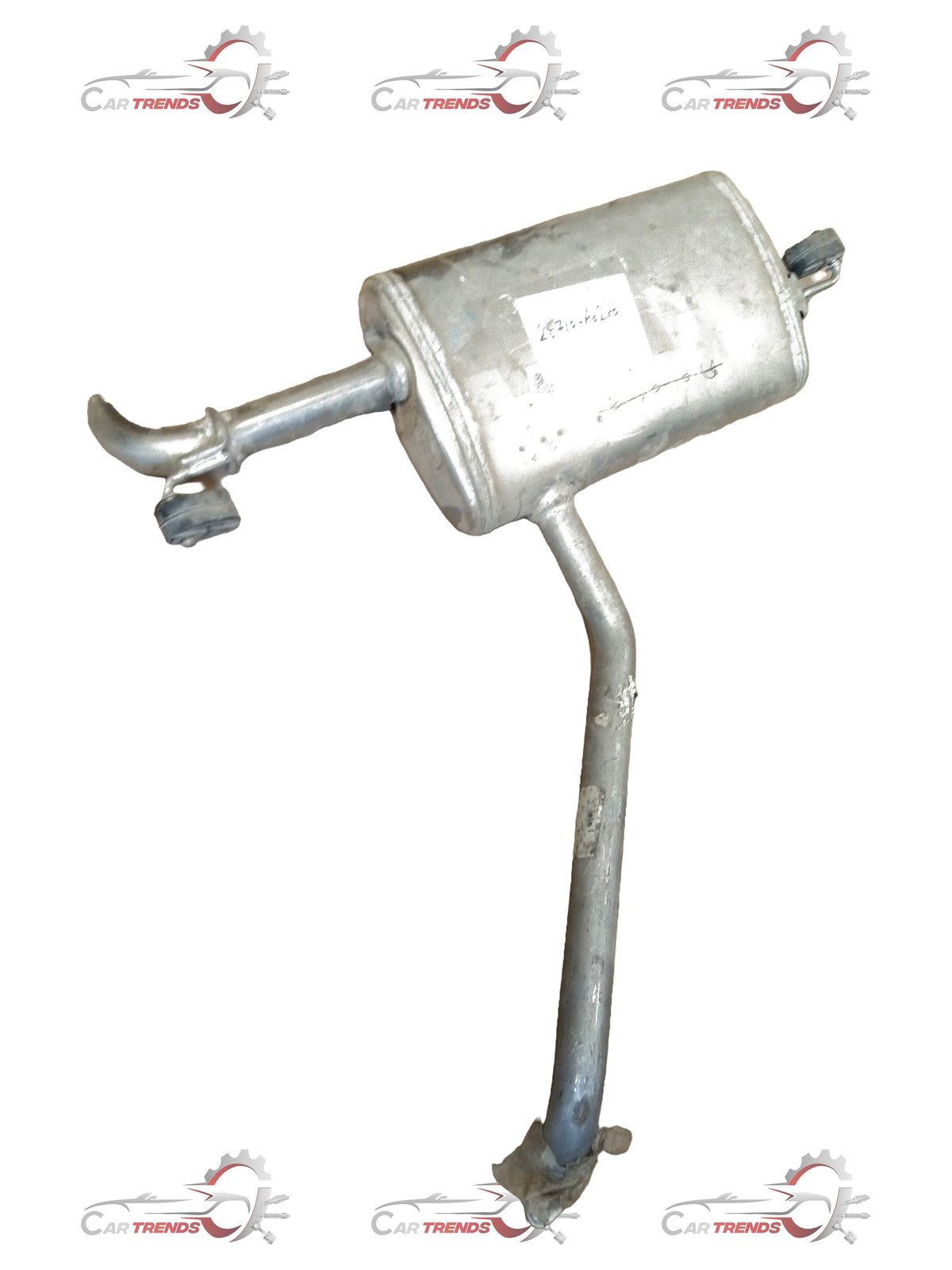 CarTrends Creta muffler spare part, metallic exhaust component with pipes and fittings, designed for vehicle exhaust system.