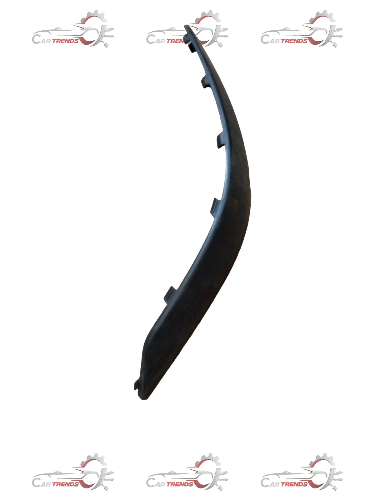 Hyundai Santro front left bumper molding protector, spare part, with black plastic finish, shown in close-up.