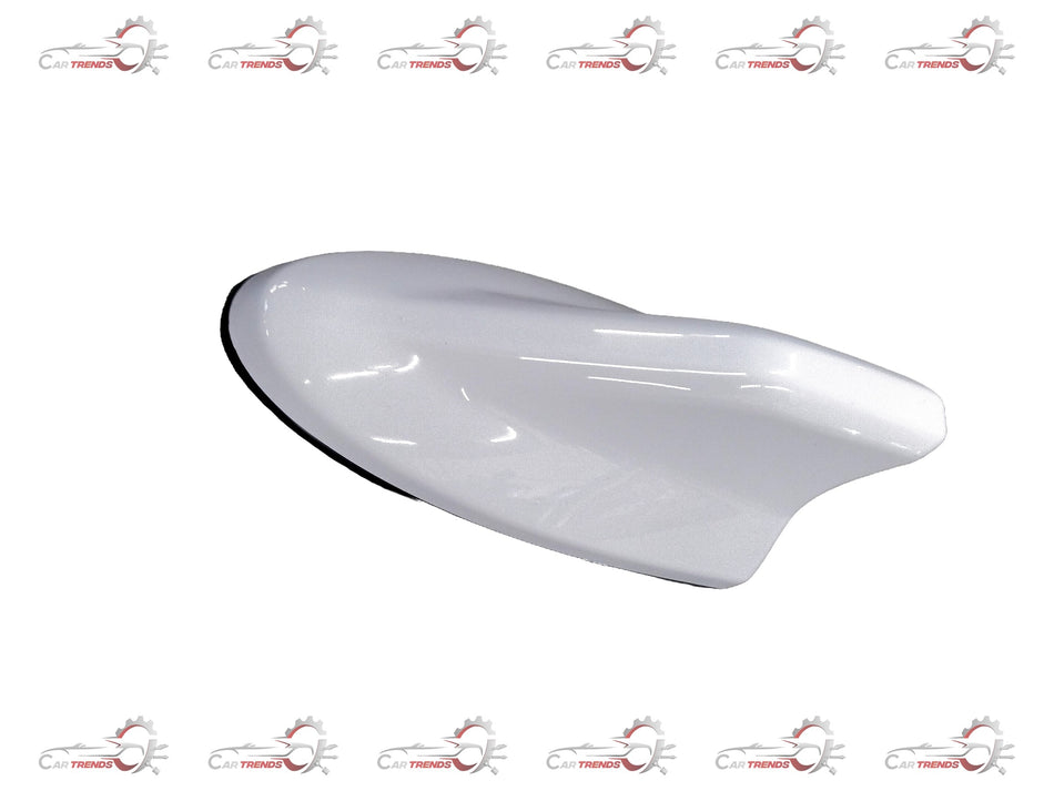 White Shark Fin antenna for SWIFT, BALENO, CITY, and CRETA by GALIO, shown mounted on a vehicle with a sleek, aerodynamic design.