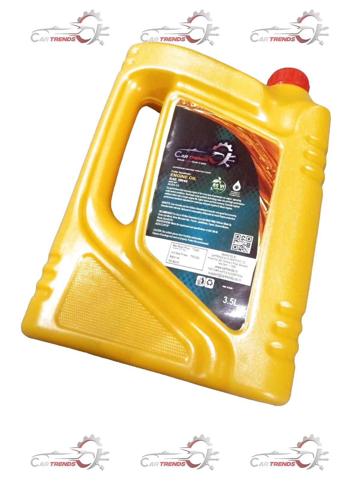 CARTRENDS 5W40 car engine oil in a 3.5-liter bottle, suitable for all cars and variants, with the product label visible.