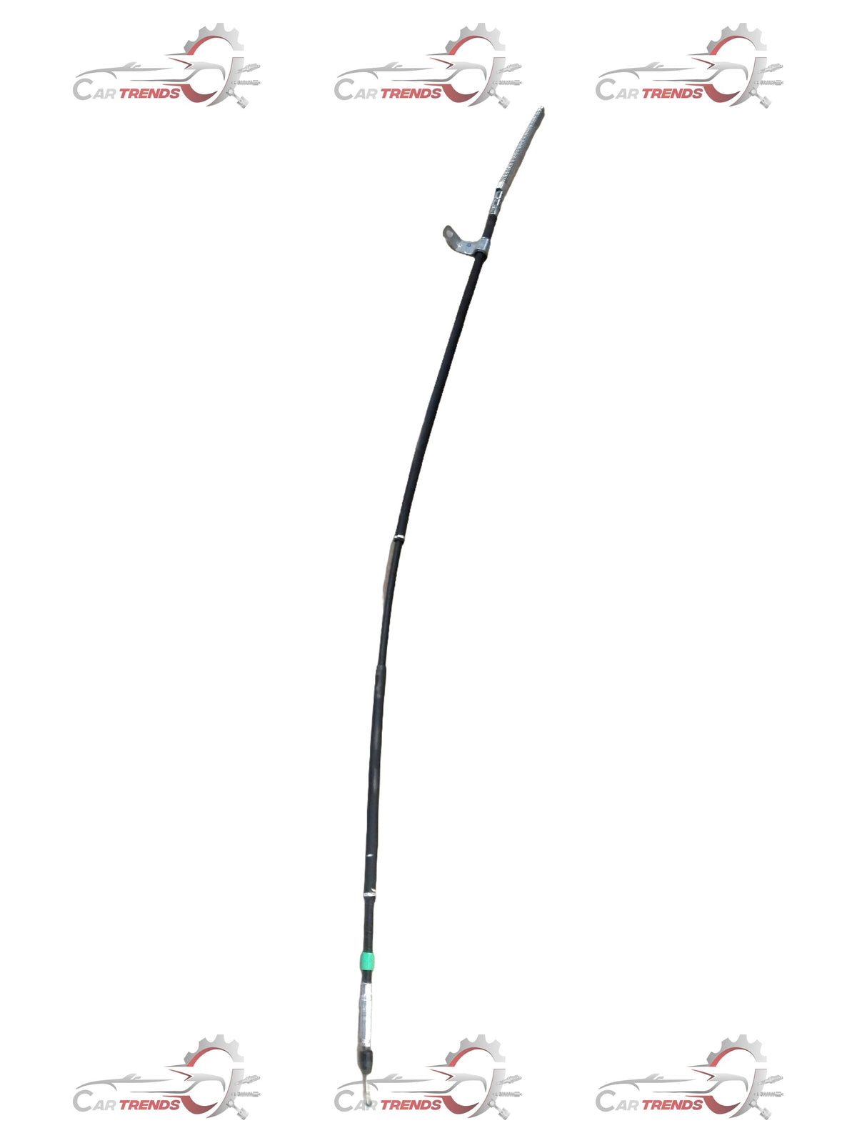 Mahindra Scorpio LH rear parking brake cable assembly, showing detailed view of the black cable with metal connectors.