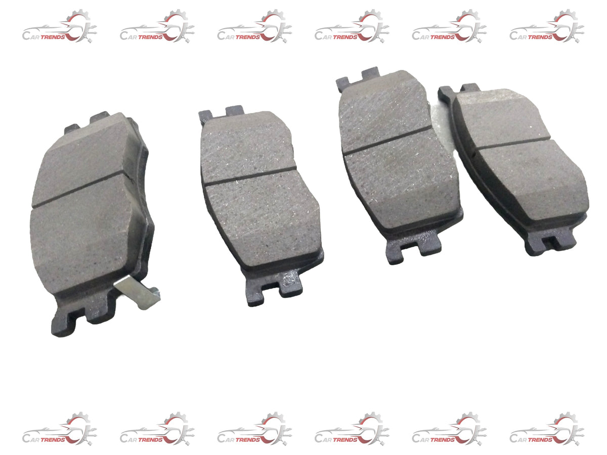 Hyundai front brake pad from CarTrends, compatible with Accent, i20, Eon 1.0, and Getz models, showing metal backing and friction material.