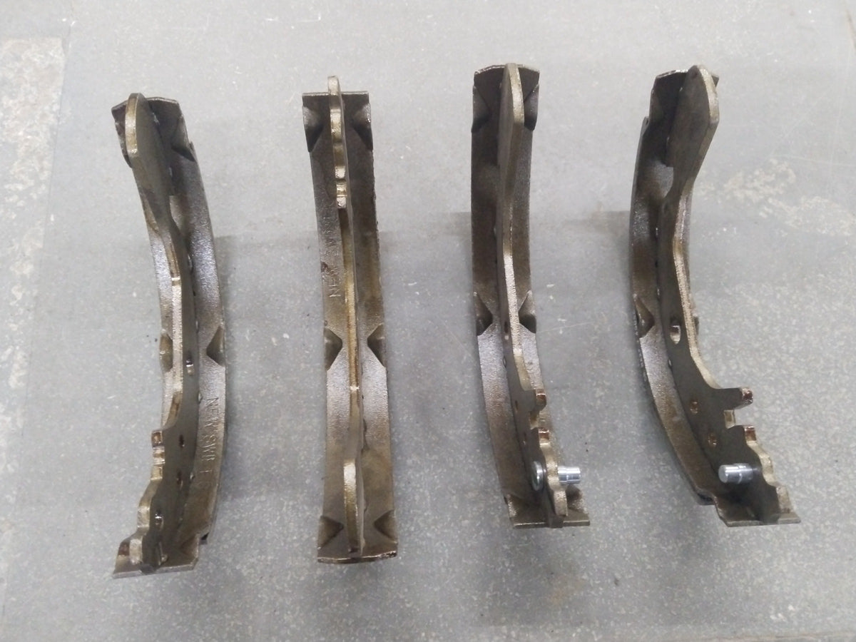 Rear brake shoe for Swift T2, Dzeir, Ritz, and Ciaz (2014-2019) by CarTrends, shown in a close-up image.