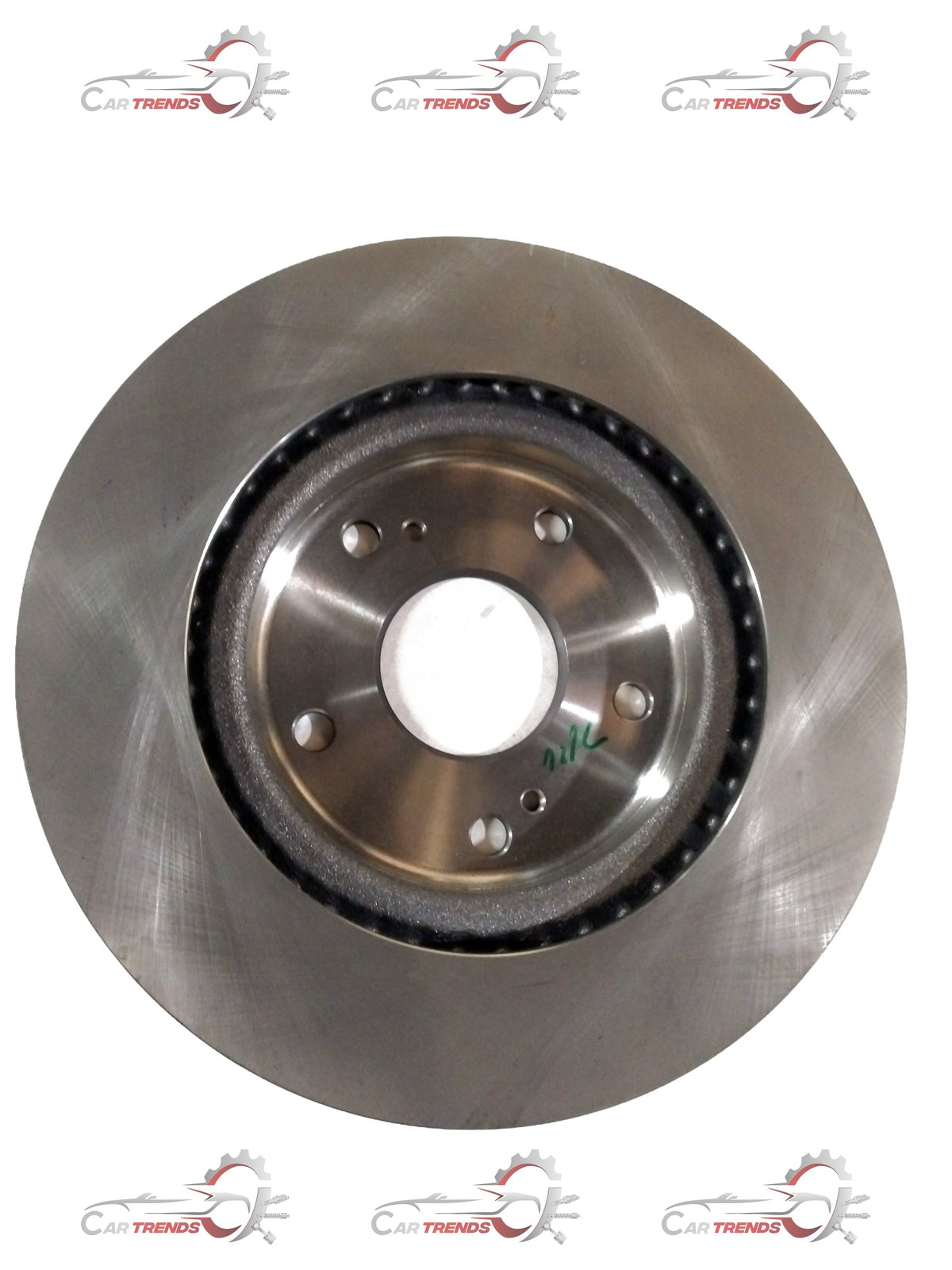 Front disc brake for Maruti Suzuki Swift, Dzire, Baleno, showing the metal rotor and brake caliper assembly.