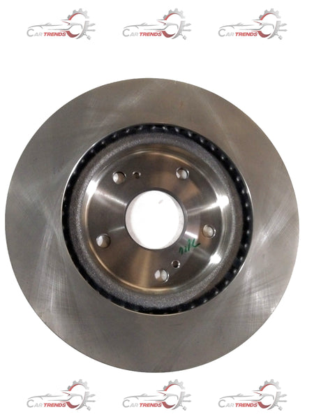 Front disc brake for Maruti Suzuki Swift, Dzire, Baleno, showing the metal rotor and brake caliper assembly.