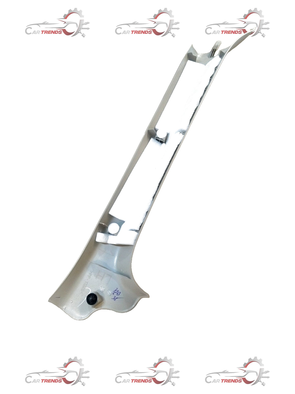 Mahindra Bolero TRIM ASSEMBLY PILLAR A LH UPPER CarTrends replacement part, showing the assembled pillar component with mounting points.