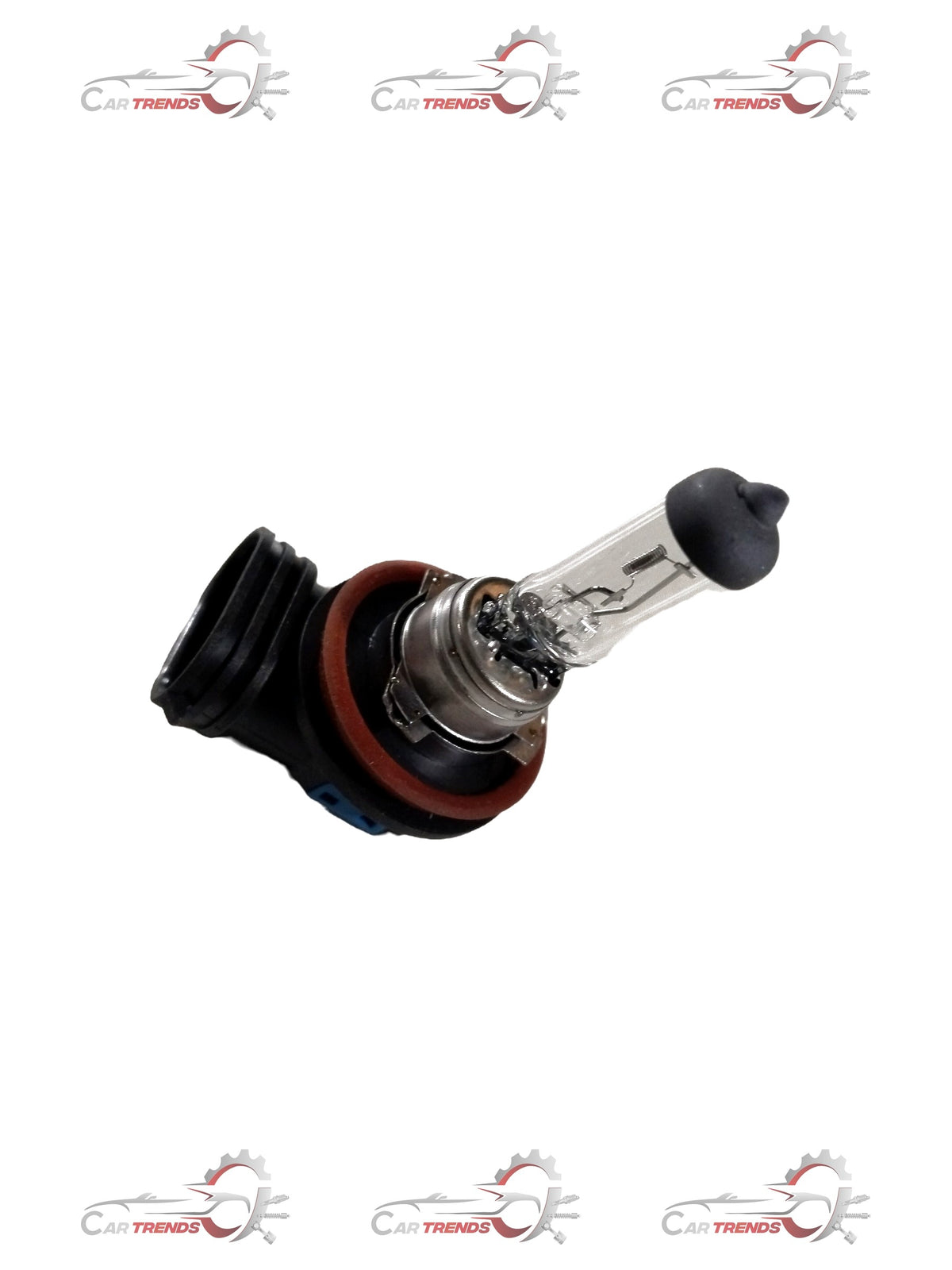 CarTrends H11 12V 55W bulb for Punch, Altroz, Safari, Harrier vehicles, shown in a close-up of the headlight bulb.