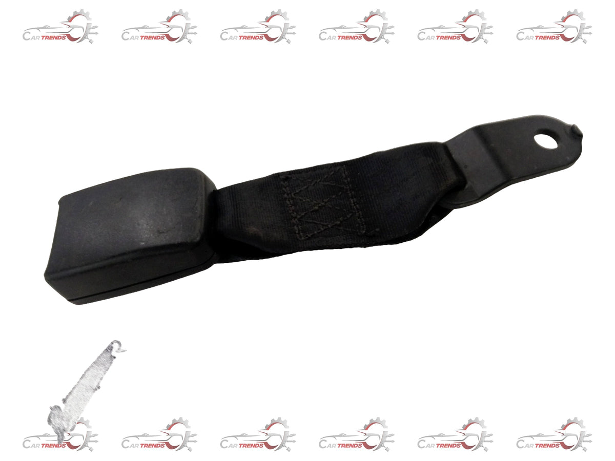 Inner seat belt assembly for Chevrolet Tavera, row 2, by General Motors, shown in a close-up view with metal buckle and fabric strap.
