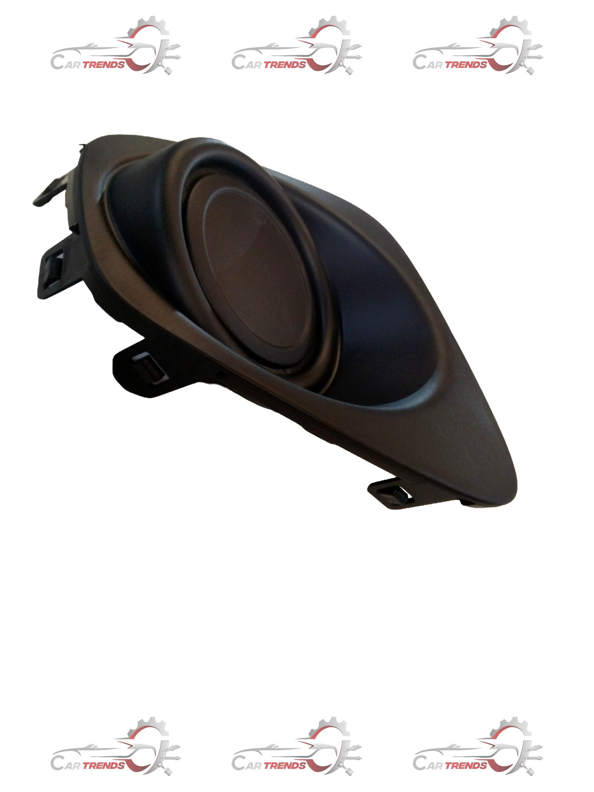 Maruti Suzuki Wagon R fog lamp cover in black, made by CarTrends, shown in close-up image with textured surface and mounting details.