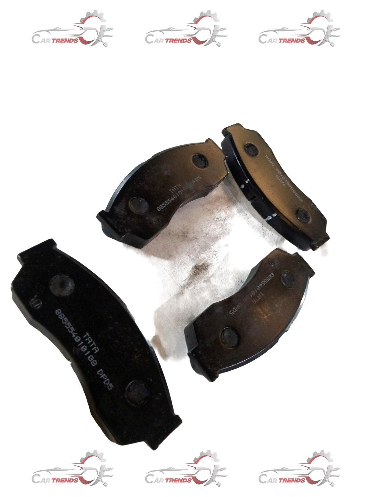 TATA brake pad spare part with part number 885554010108, shown in a close-up image, highlighting the brake pad's surface and structure.