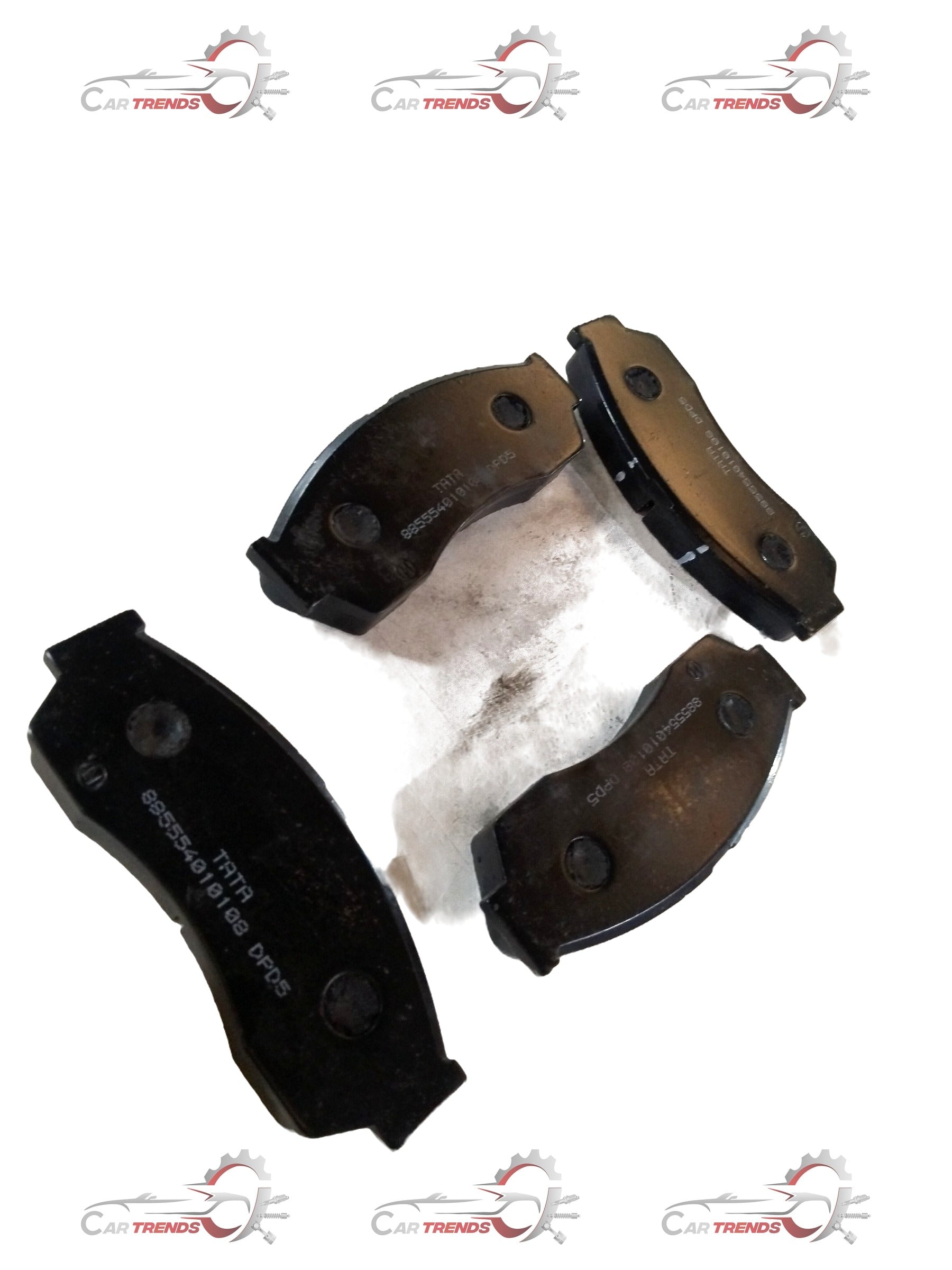 TATA brake pad spare part with part number 885554010108, shown in a close-up image, highlighting the brake pad's surface and structure.