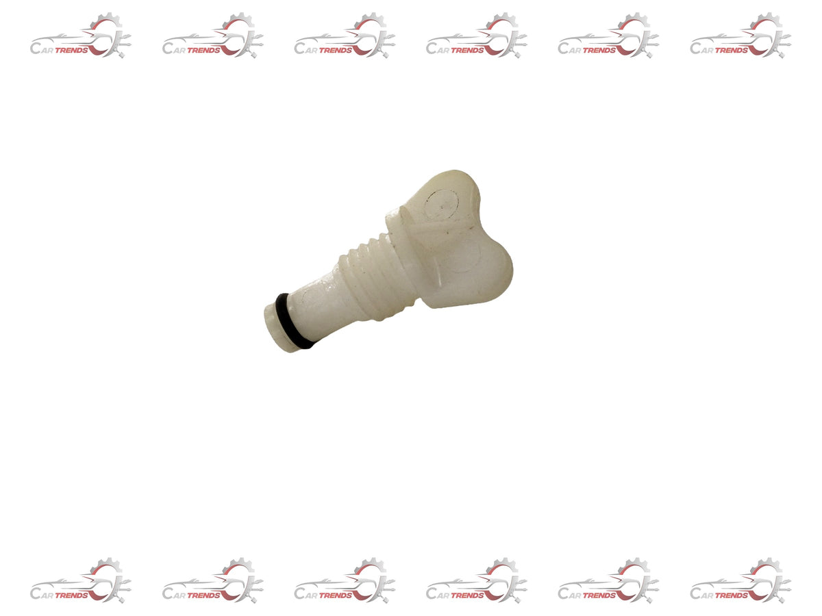 General Motors Chevrolet Tavera plug drain fitting, close-up of the black plastic drain plug for vehicle maintenance.