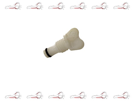 General Motors Chevrolet Tavera plug drain fitting, close-up of the black plastic drain plug for vehicle maintenance.