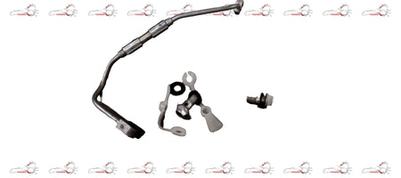 General Motors Turbo Oil Feed Pipe for Chevrolet Enjoy, showing a close-up of the metal pipe with fittings and connection points.