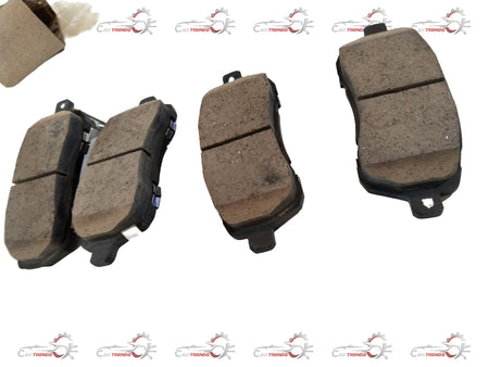CarTrends 55810M72R01 brake pad for Ertiga new model, showing a close-up of the spare part with metal backing and friction surface.