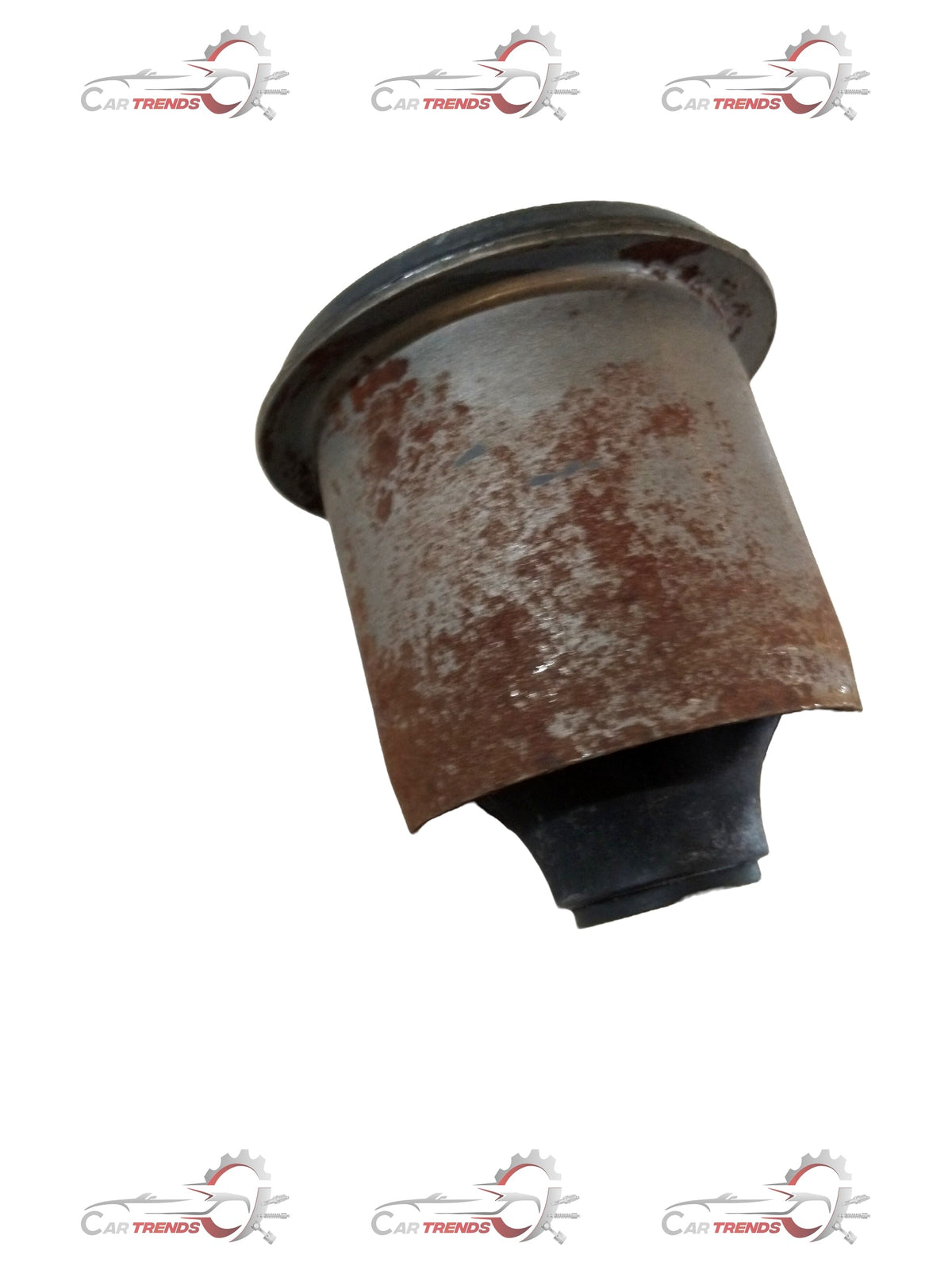 CarTrends Bushing trailing arm 46221M76M00 spare part with close-up of the bushing and arm components in a vehicle suspension system.