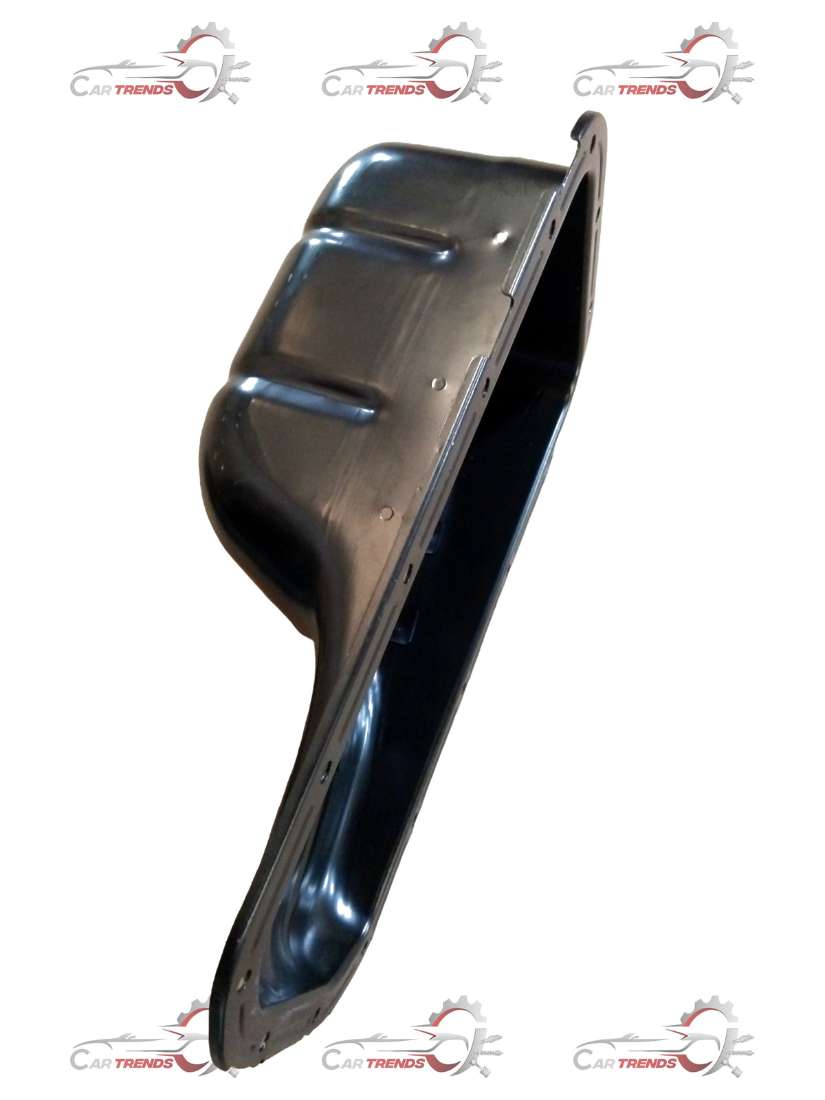 Hyundai engine oil pan assembly, durable metal component with bolt holes, designed for Hyundai vehicle engines.