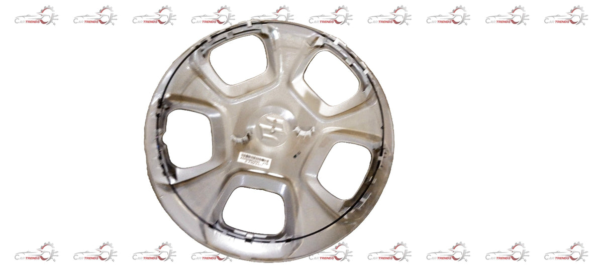 Maruti Suzuki full wheel assembly cap for Swift and Dzire, showing the black plastic cap on a car wheel.