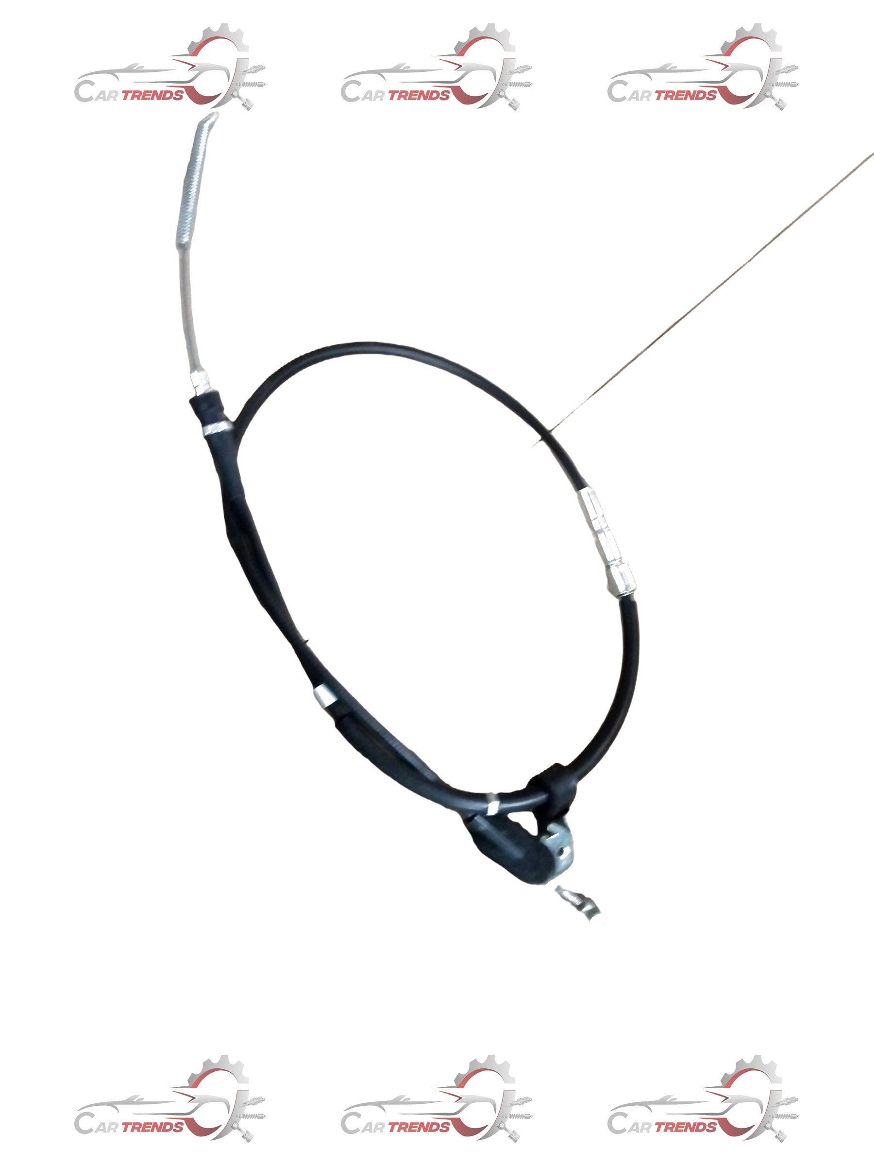 Maruti Suzuki Alto K10 parking brake cable assembly, left side, showing the cable with connectors and metal components.
