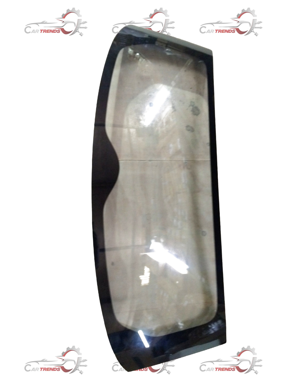 Maruti Suzuki Swift glass back door window showing clear, tinted glass with black rubber seal and frame for rear vehicle door.