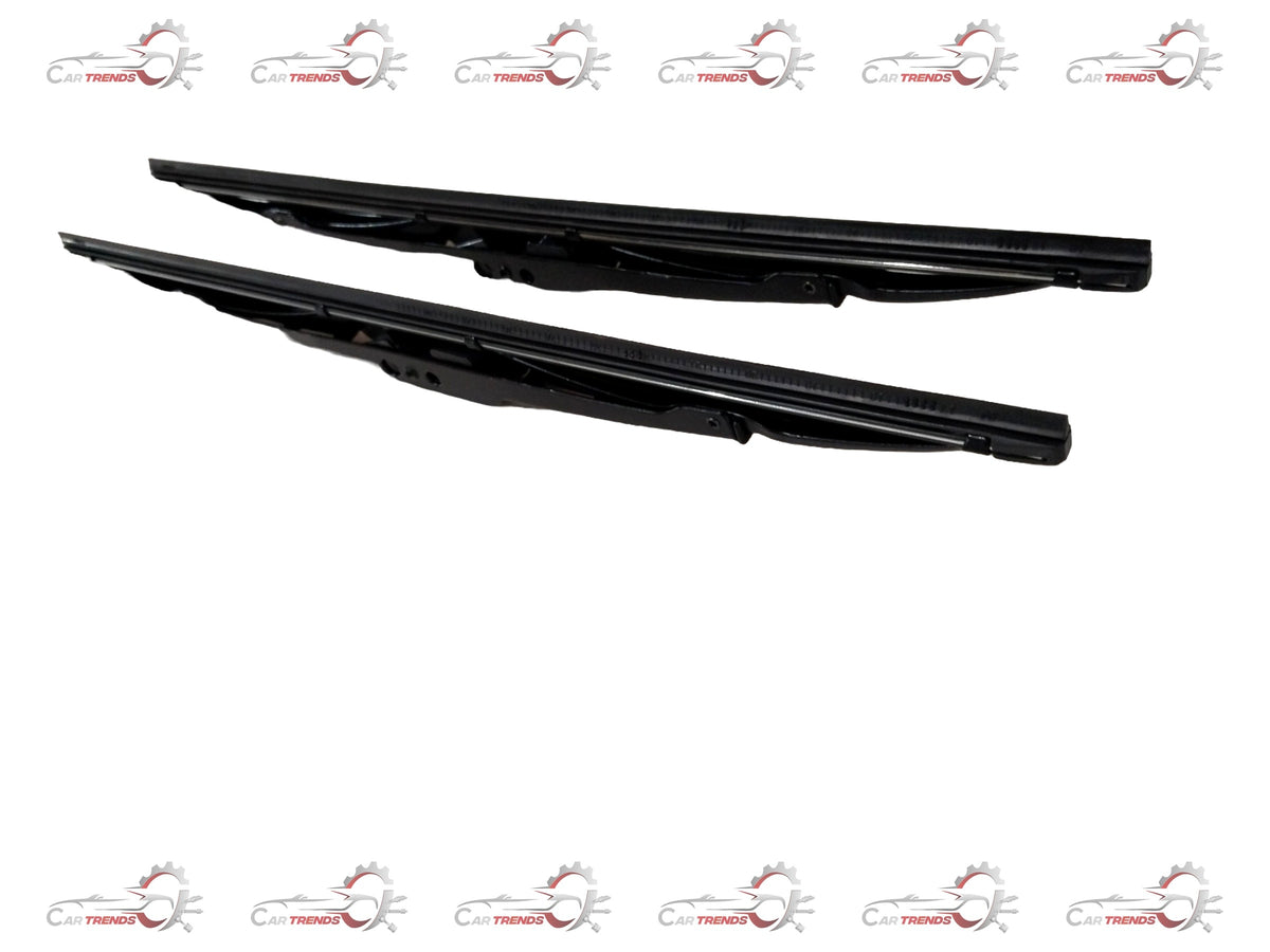 CARTRENDS 14-inch wiper blade for all cars, showing the rubber edge and metal frame in a close-up image.