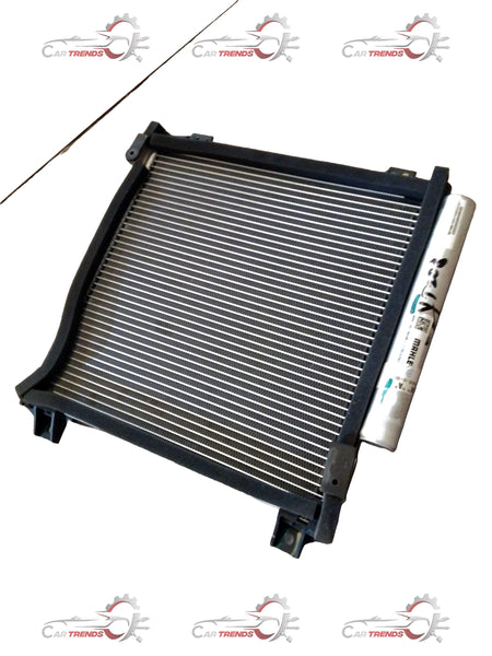 Maruti Suzuki AC condenser for Alto 800 petrol and CNG models, shown in a close-up of the automotive cooling component.