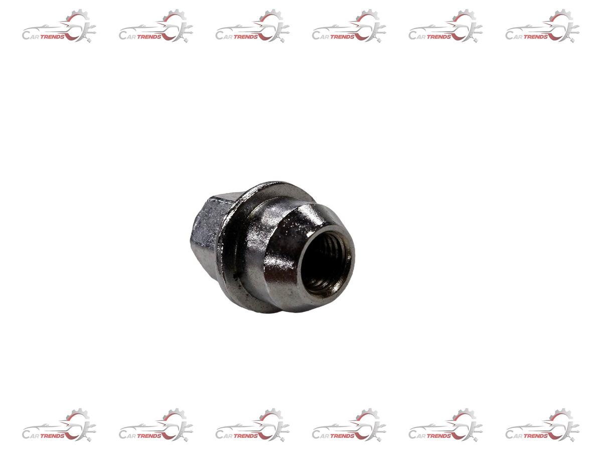 Two Chevrolet Tavera wheel nuts, general motors brand, close-up view showing threading and metallic finish.