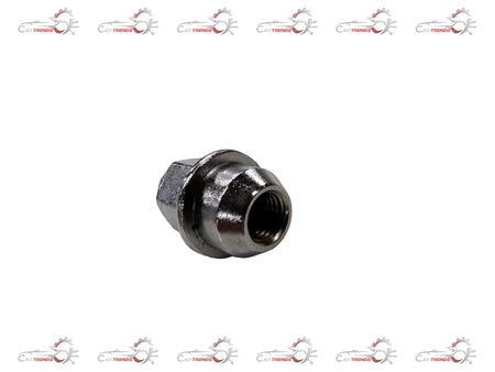 Two Chevrolet Tavera wheel nuts, general motors brand, close-up view showing threading and metallic finish.
