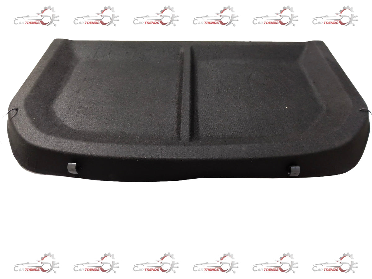 Black Gfx parcel tray designed for the CURVV 2024, shown in two views, fitting securely inside the vehicle's cargo area.