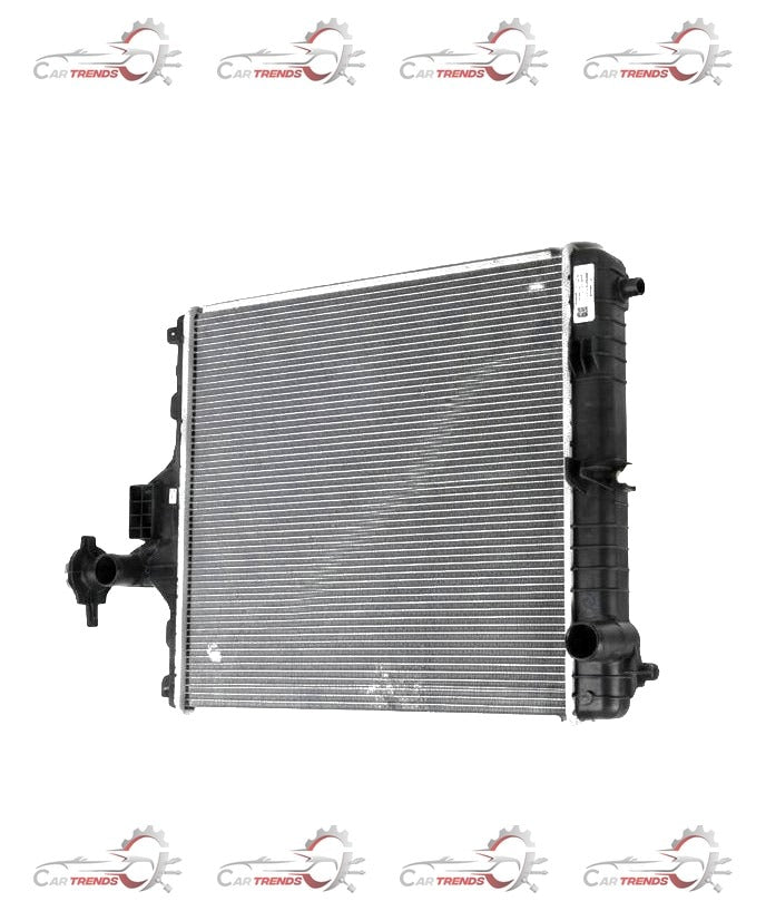 Maruti Suzuki S-Presso 1.0L radiator assembly for petrol and CNG engines, shown in the image with mounting details.