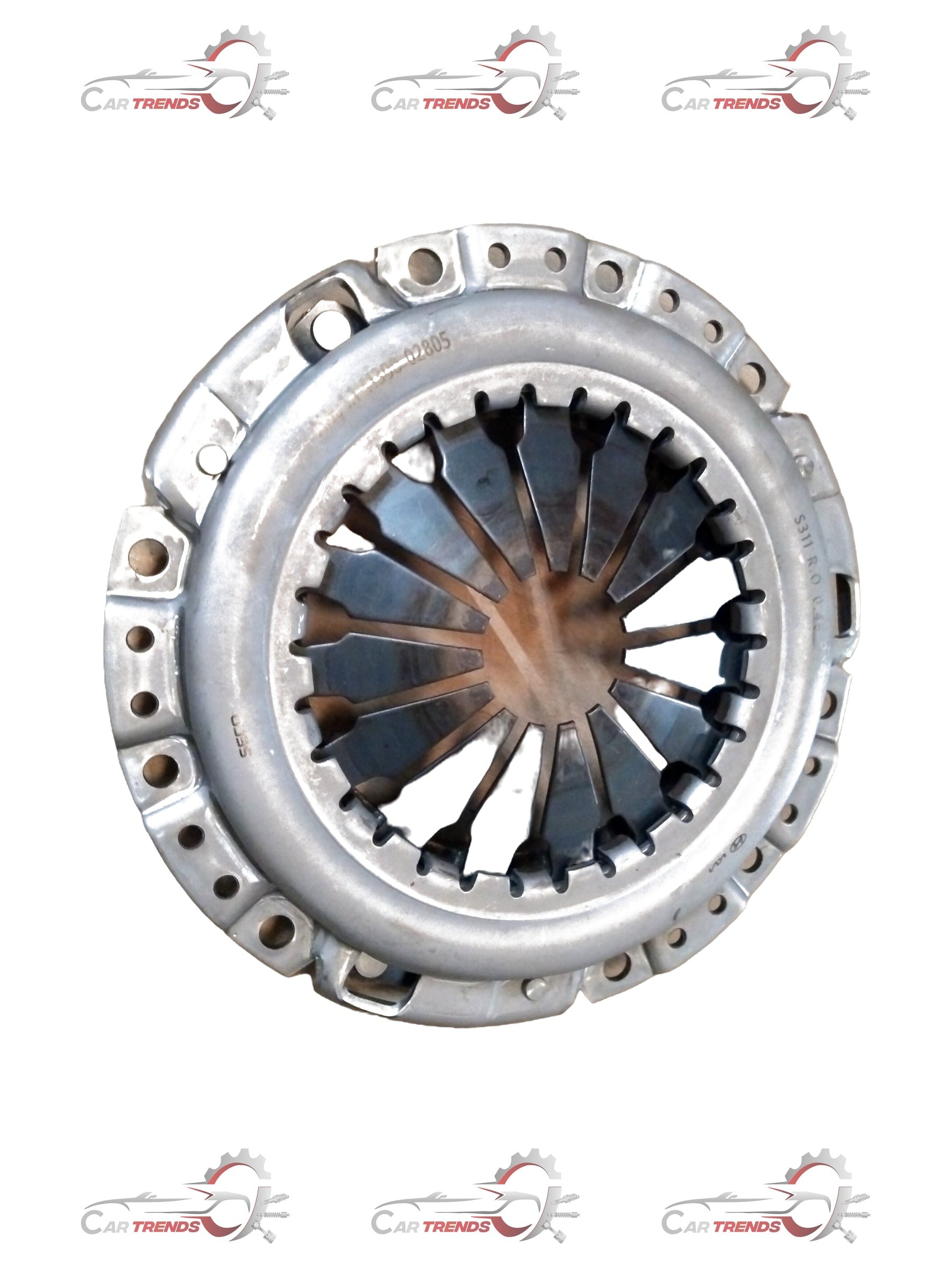 Hyundai Santro new model petrol pressure plate spare part, close-up view showing metal components and mounting surface.