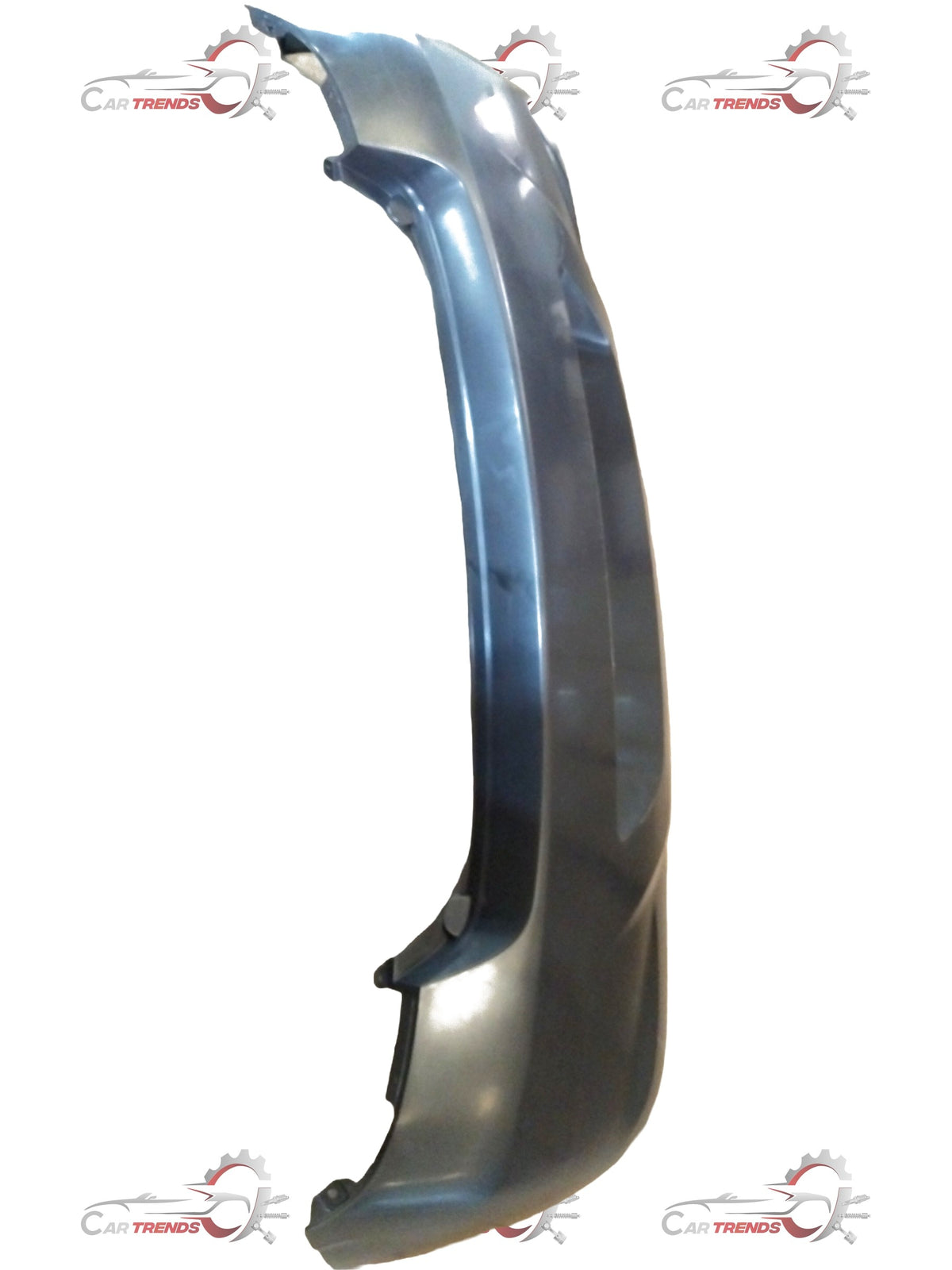 Hyundai I20 rear bumper in black, showing the exterior view with mounting points and finish details.
