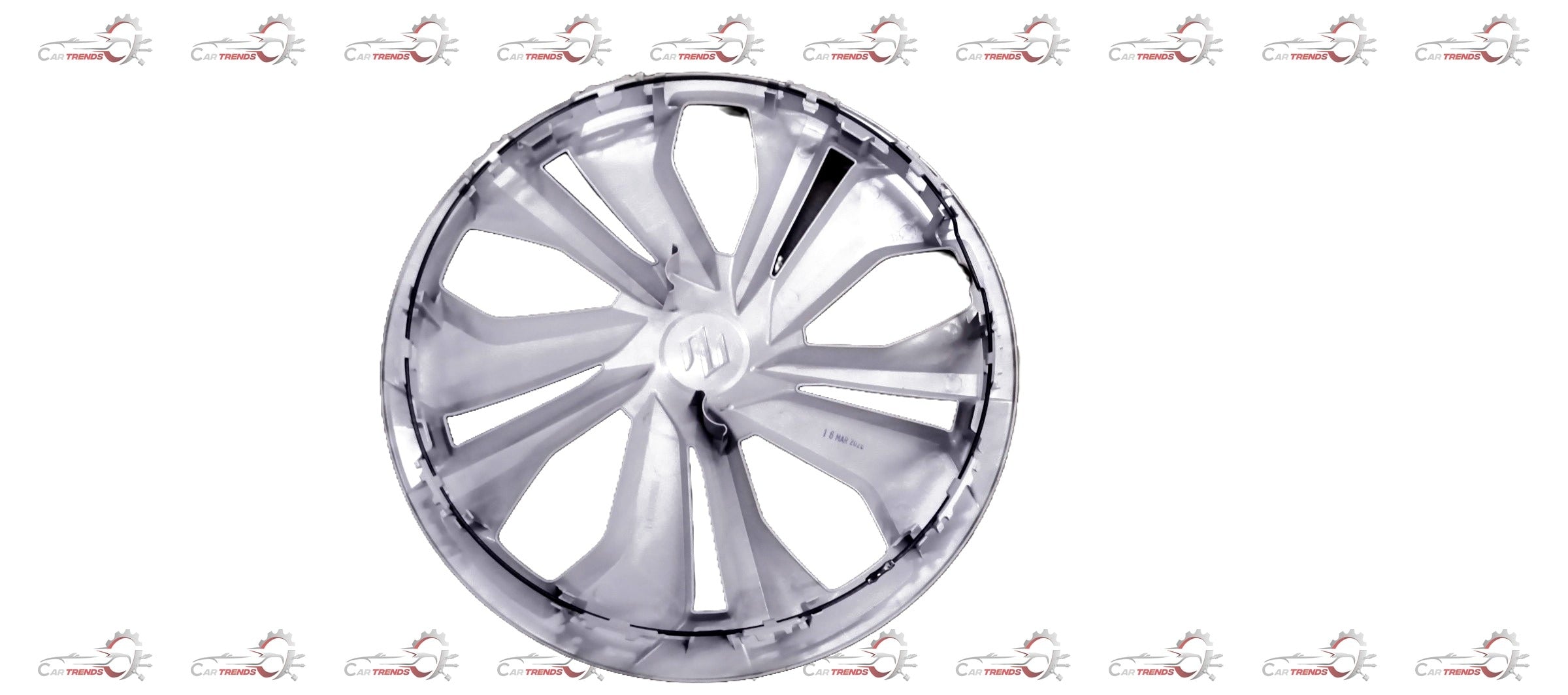 Maruti Suzuki full wheel hub assembly with cap, showing the metal wheel component and attached cap for vehicle repair.