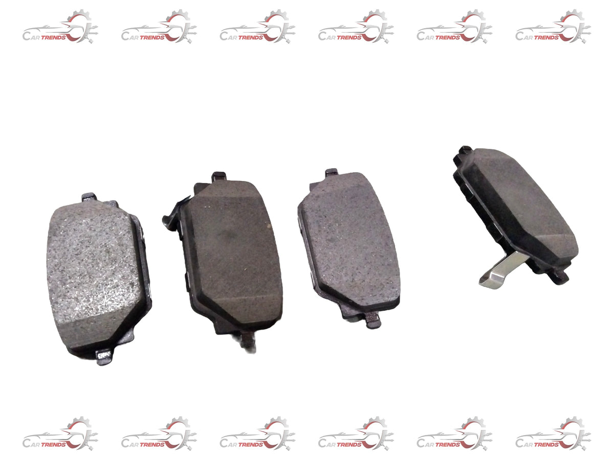 Rear brake pad for Mahindra Scorpio N and Thar 5D by CarTrends, showing the brake pad with detailed metal backing and friction surface.
