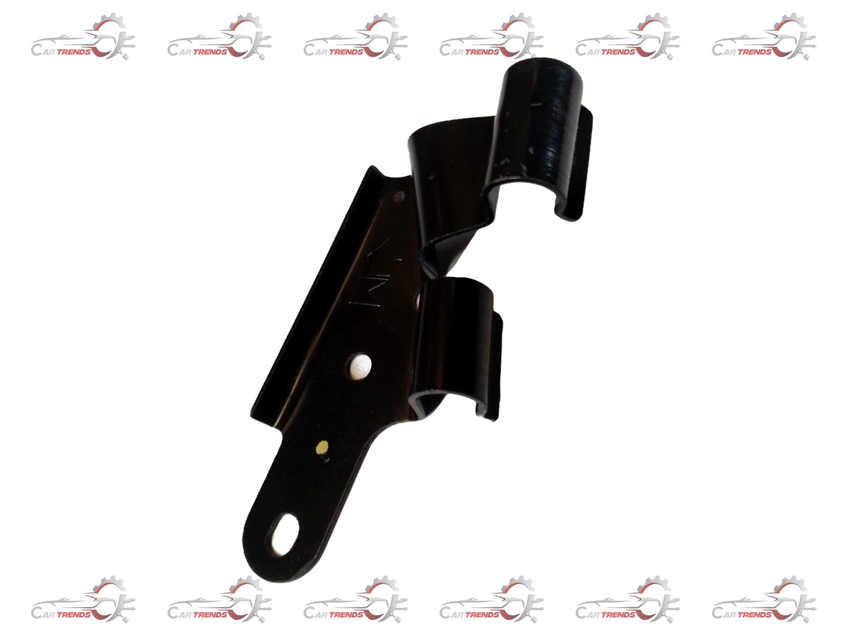 Nissan bracket cable mounting with metal bracket and cable clips, used for secure cable organization in vehicle engine bay.