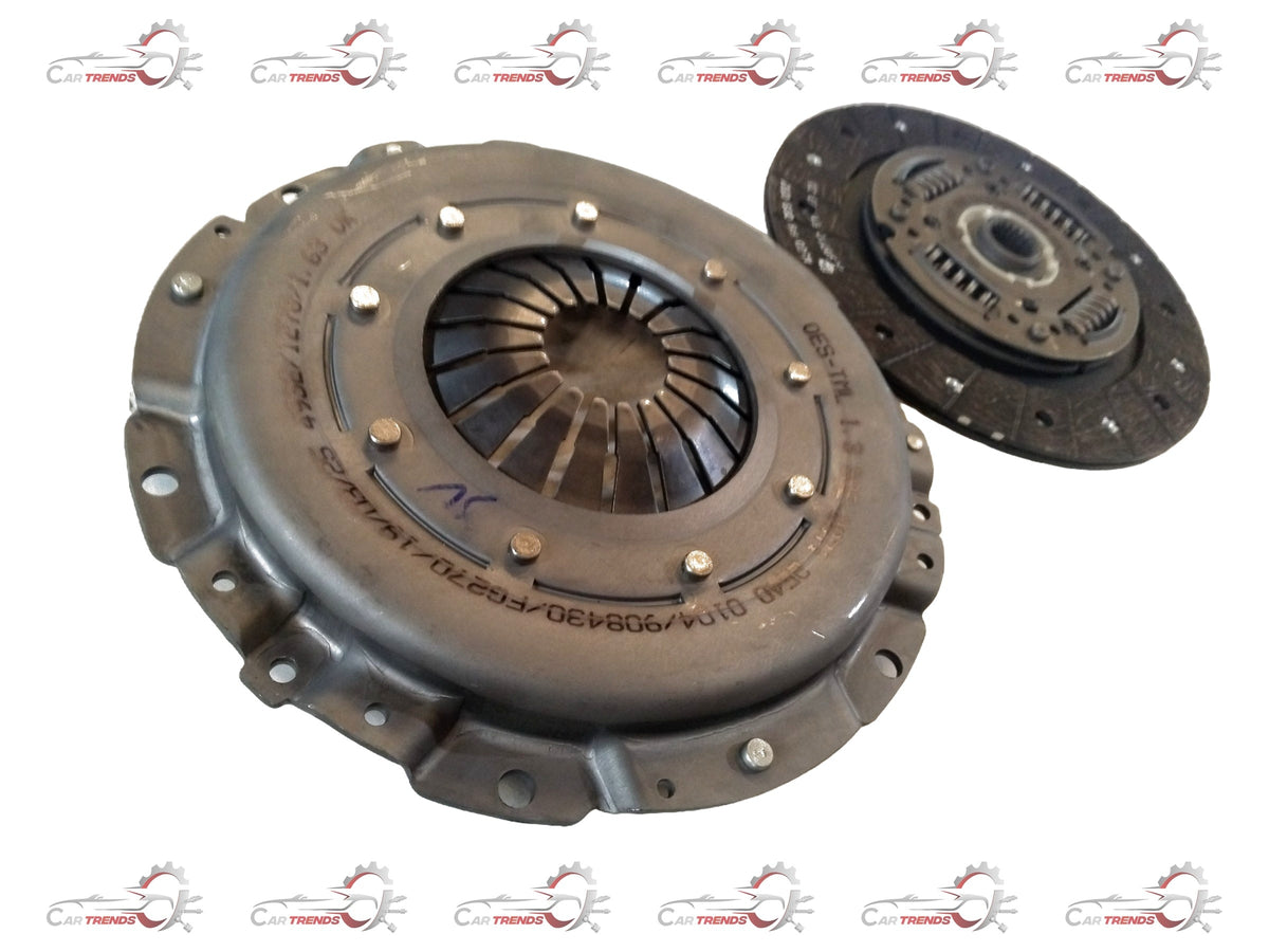 TATA clutch set for Fiat 1.3 SDE engine, spare parts image showing multiple clutch components on a white background.