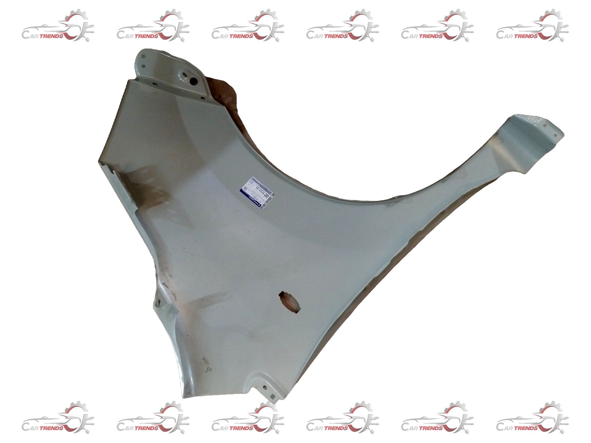 CarTrends Fender spare part for Suzuki Wagon R, left side, showing metal component with mounting details in close-up image.