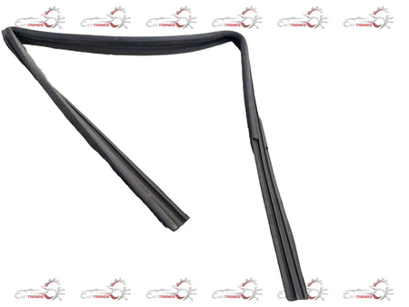 Chevrolet Spark rear door glass replacement, driver's side left, CarTrends spare parts, clear window with mounting hardware visible.