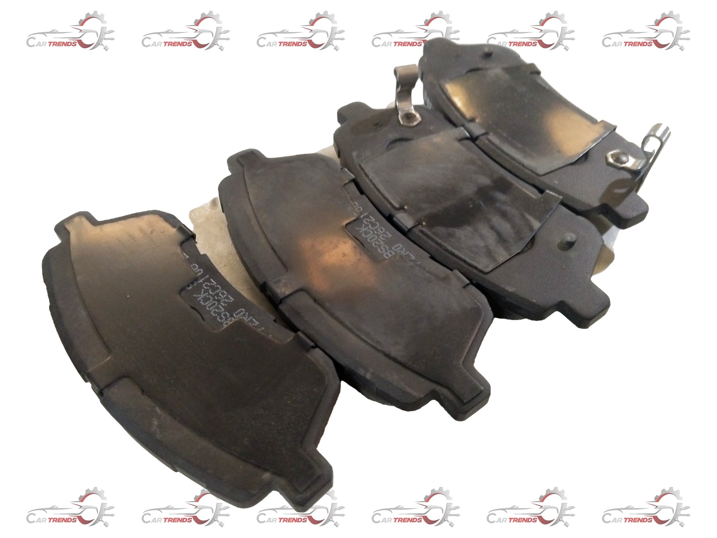 Front brake pad for Maruti Suzuki Baleno, showing the new Maruti Suzuki brake pad with metal backing and friction surface.