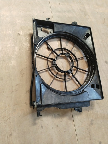 Hyundai I20 Active fan shroud part, black plastic component with mounting points, designed for engine cooling system.
