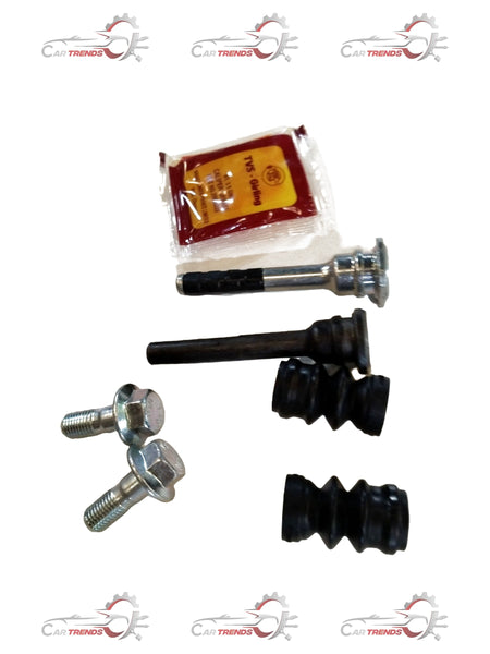 CarTrends sliding pin set 55850M75J41 spare parts, showing two close-up images of the metal sliding pins and their detailed features.