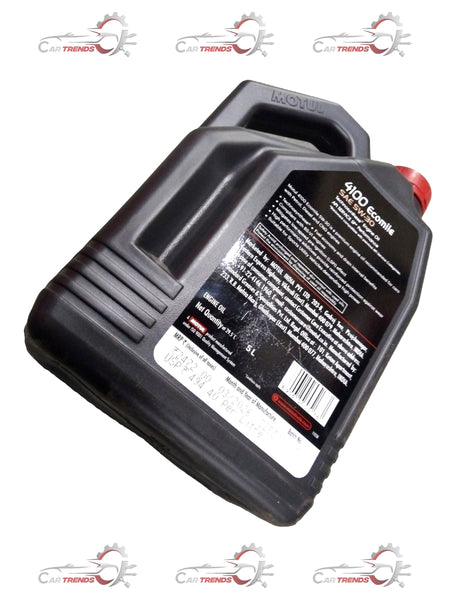 CarTrends ECOMILE 5W30 4100 motor oil in 5L container, suitable for Punch, Altroz, Safari, and Harrier vehicles.
