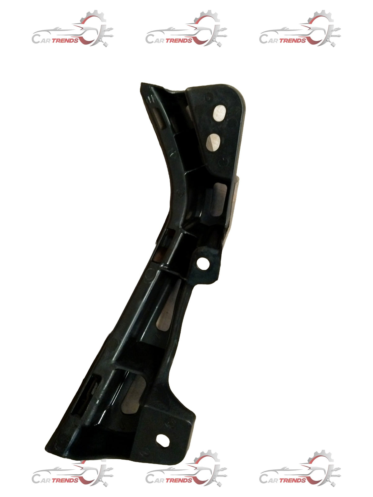 Maruti Suzuki Swift holder bumper part, left side, black plastic with mounting clips, automotive replacement component.